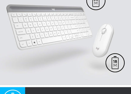 Teclado Español + Ratón Logitech MK470 Inalámbrico Blanco