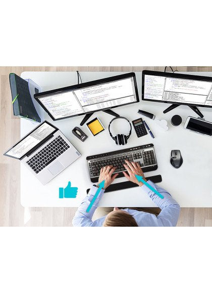 Port Designs 900718 Descansa Muñecas Gel, Poliéster, Caucho, Silicona Negro