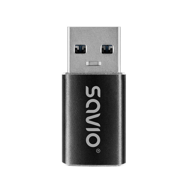 Adaptador Savio Ak-81 Usb-C 3.1 Usb-A 3.1 Black