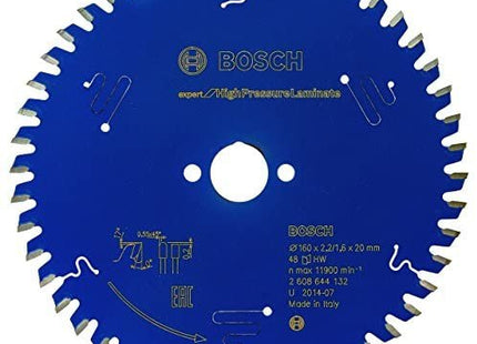 Hoja De Sierra Circular Bosch Expert Para Laminado De Alta Presión, Ø 160 Mm, 48 Dientes (Diámetro 20 Mm)