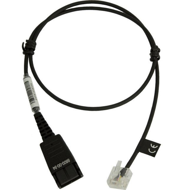 Jabra 8800-00-94 Cable Telefónico 0,5 M Transparente, Negro