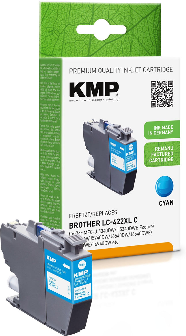 Tinta Kmp Brother Mfc-J5340dw Lc422xlc Cyan 1500s. 20ml Remanufactured