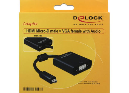 Delock Adaptadorcable Micro Hdmi-D St > Vga Hembra Con Audio
