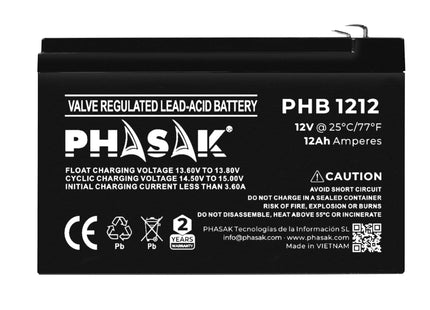 Batería Phasak Phb 1212 Compatible Con Sai Ups Phasak Según Especificaciones