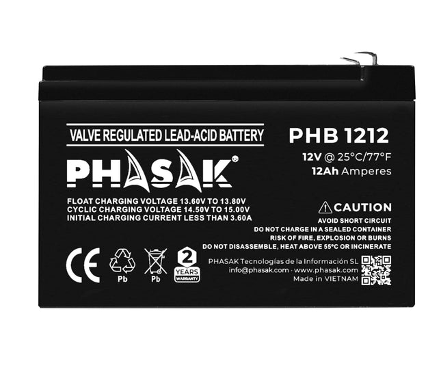 Batería Phasak Phb 1212 Compatible Con Sai Ups Phasak Según Especificaciones