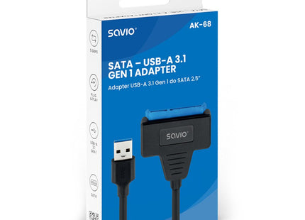 Savio Ak-68 Adaptador Usb-A 3.1 Gen 1 (M) - Sata (F) Para Unidades De 2,5