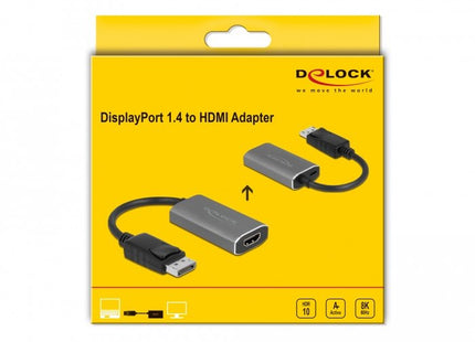 Delock Adaptador Activo Displayport 1.4 A Hdmi 8k Con Función Hdr