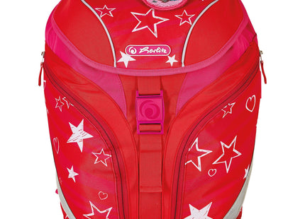 Herlitz Softlight Plus Stars&Strips Juego De Mochila Escolar Chica Poliéster Rosa, Rojo