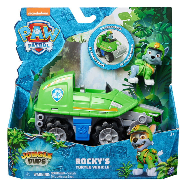 Spin Master Paw Patrol Jungle Pups - Vehículo De Tortuga Mordedora Con Vehículo De Juguete Con Figura Rocosa 6067763