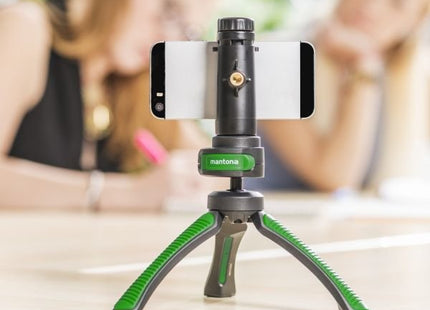 Mantona 21407 Tripode Smartphone/Cámara Digital 3 Pata(S) Negro, Verde
