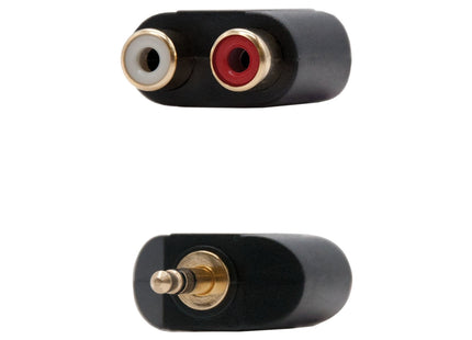 Adaptador De Audio Estéreo 2xrca-H A Jack 3.5mm-M · Negro