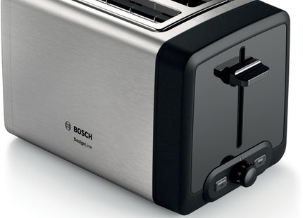 Tostadora  Bosch Home Tat4p420de 2 Rebanada(S) 970 W Negro, Plata Acero Fino/Negro, 2 Rebanada(S), Negro, Plata, Botones, Giratorio, Ce, Vde, 970 W, 220 - 240 V