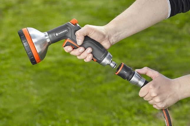 Gardena 18253-50 Accesorio Para Manguera Conector De Manguera Metal Negro, Naranja, Plata 1 Pieza(S)