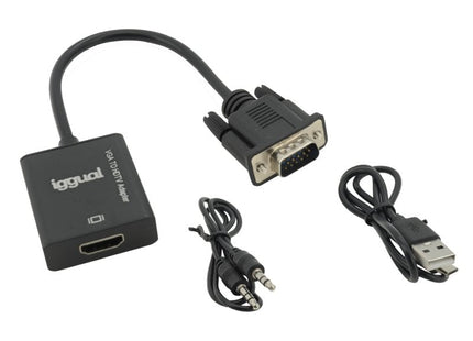 Iggual Adaptador Vga A Hdmi + Audio + Microusb