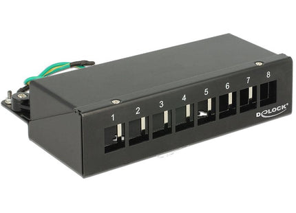 Delock 43338 Keystone Desktop Patch Panel 8 Port Black