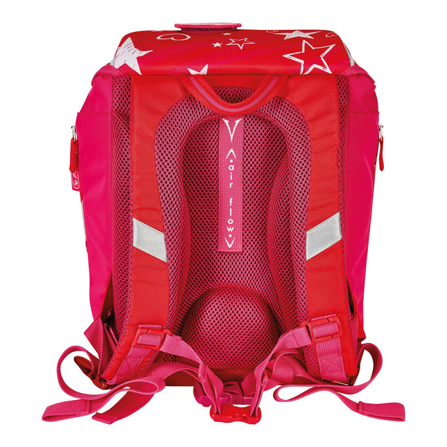 Herlitz Softlight Plus Stars&Strips Juego De Mochila Escolar Chica Poliéster Rosa, Rojo
