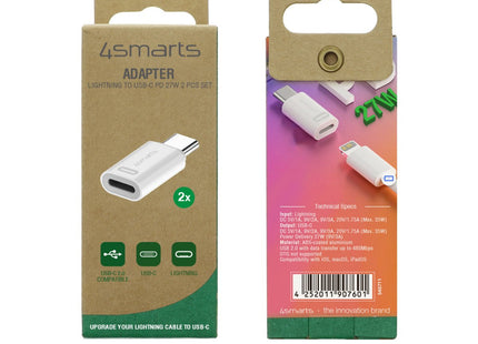 Adaptador 4smarts Lightning Auf Usb-C Pd 27w 2er Set