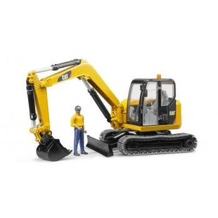 Bruder Mini Excavadora Cat Con Trabajador De La Construcción 02466