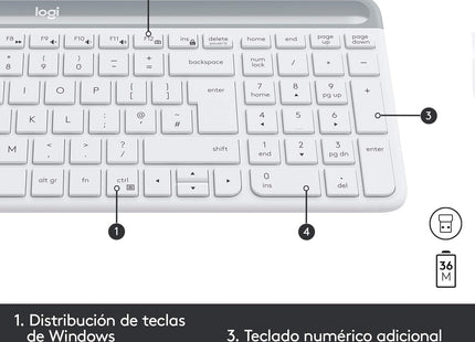 Teclado Español + Ratón Logitech MK470 Inalámbrico Blanco