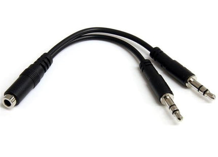 Startech Adaptador Divisor De Auriculares 2x Jack3,5 3pin A Jack 4pin M/H 0.13m Negro Muyhsfmm