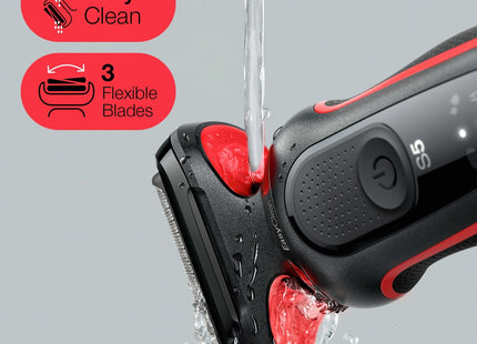 Braun Series 5 51-R1200s Afeitadora Máquina De Afeitar De Láminas Recortadora Negro, Rojo
