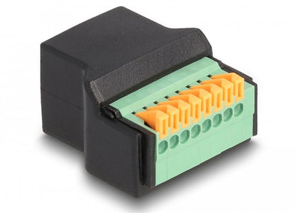 Delock Adaptador Rj45 Hembra A Bloque De Terminales Con Botón Pulsador