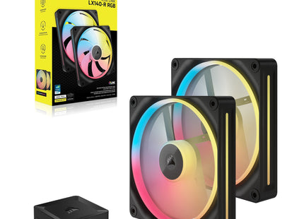 EAN 0840006688716 - Corsair iCUE LINK LX140-R RGB Carcasa del ordenador Ventilador 14 cm Negro 2 pieza(s) imagen 3