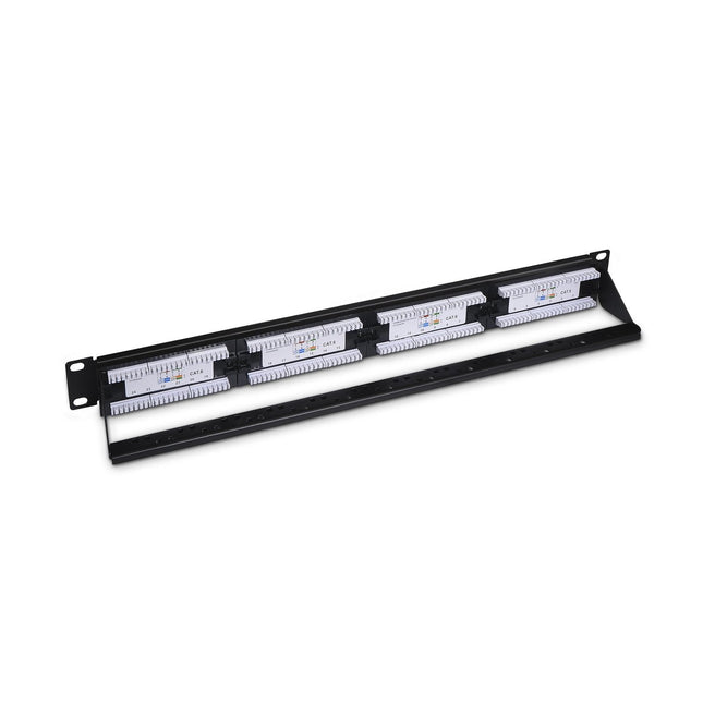 Aisens Patch Panel 24 Puertos Rj45 Cat.6 Utp - 19" 1u Dual Idc Con Gestion De Cables - Negro