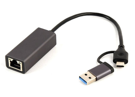 EAN 8716309128186 - Gembird A-USB3AC-LAN-01 USB 3.1 + type-C Gigabit network adapter space grey imagen 2
