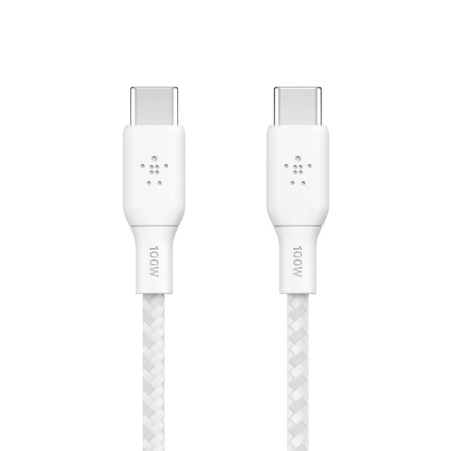 Cable 100w Usb-C To Usb-C Braided 2m Blanco