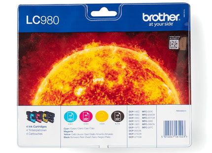 EAN 5014047561023 - Brother LC980VALBP cartucho de tinta 4 pieza(s) Original Negro, Cian, Magenta, Amarillo imagen 1