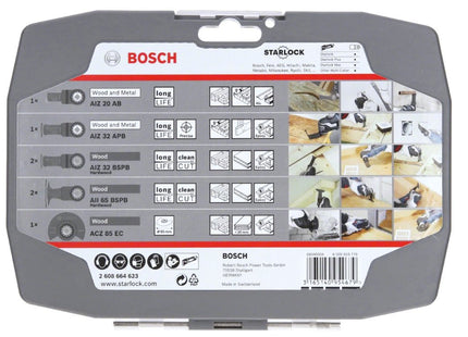 Juego Sierra Hojas Bosch Starlock Juego De Madera 6+1 (7 Piezas, Para Herramientas Multifuncionales) 2608664623