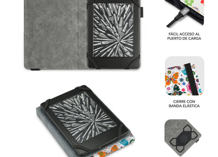 Funda Para Libro Electrónico Subblim 1ec010 Clever Ebook Case 6' Mariposas