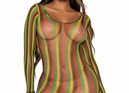 Leg Avenue - Minivestido De Red Rastas Talla Unica