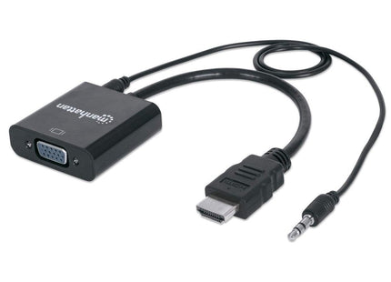 Manhattan Convertidor Hdmi Macho A Vga Hembra, Con Audio, Negro