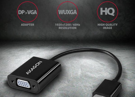 EAN 8595247904386 - Axagon RVD-VGN adaptador de cable de vídeo 0,15 m DisplayPort VGA (D-Sub) Negro imagen 2