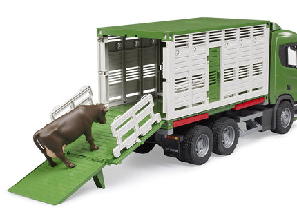 Bruder Scania Super 560r Camión De Transporte De Animales, Modelo De Vehículo Con 1 Ganado 3548