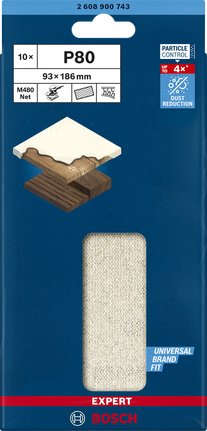 Bosch Hoja De Lija De Malla Expert M480 93 X 186 Mm, Grano 80 2608900743