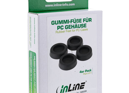 Pies De Goma Inline Para Carcasas De Pc Y Servidores, Paquete De 4, Negro