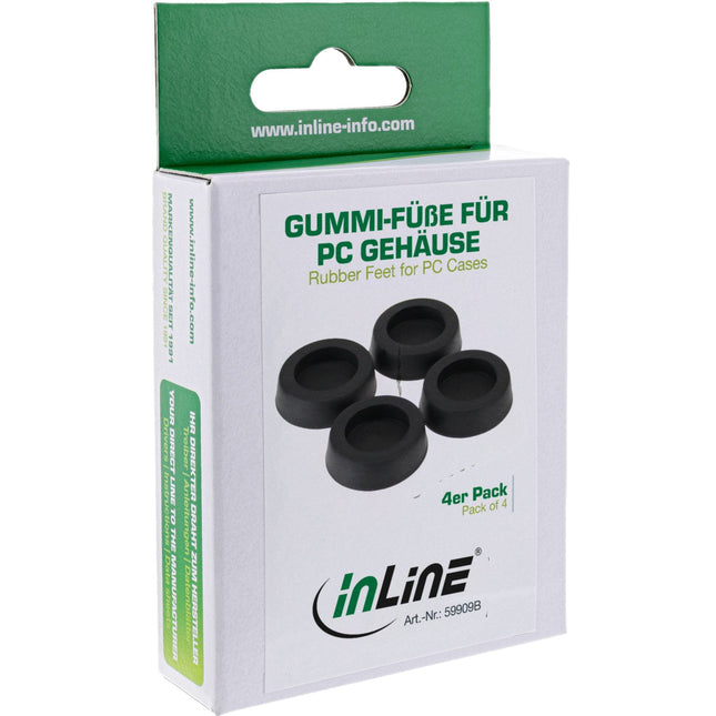 Pies De Goma Inline Para Carcasas De Pc Y Servidores, Paquete De 4, Negro