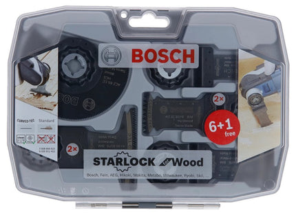 Juego Sierra Hojas Bosch Starlock Juego De Madera 6+1 (7 Piezas, Para Herramientas Multifuncionales) 2608664623