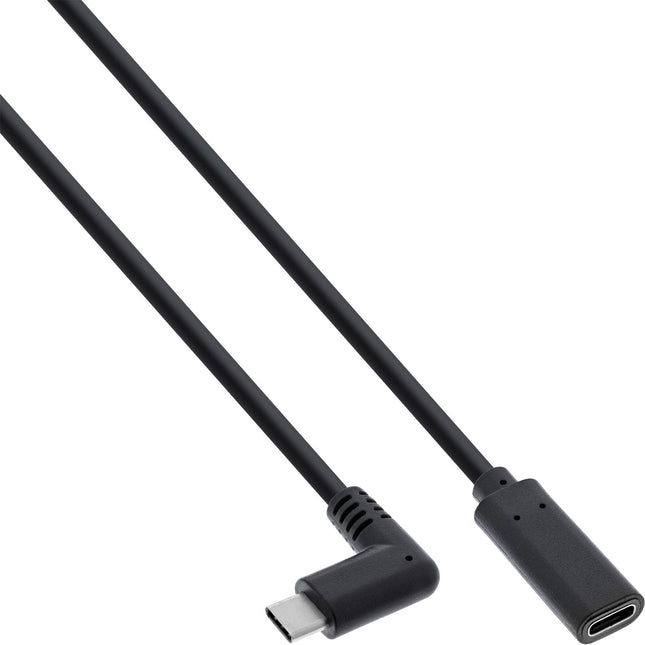 Cable Usb 3.2 Inline, Tipo C Macho En Ángulo A Hembra, Negro, 1 M