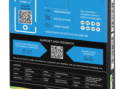 EAN 4895213703505 - ARCTIC P14 PWM PST A-RGB 0dB Carcasa del ordenador Ventilador 14 cm Negro 1 pieza(s) imagen 6