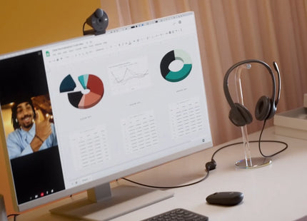 EAN 5099206030015 - Logitech 981-000406 auricular y casco Auriculares Alámbrico Diadema Oficina/Centro de llamadas USB tipo A imagen 7