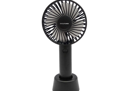 Ventilador Usb Móvil Realpower, Micro-Usb Negro, Con Batería