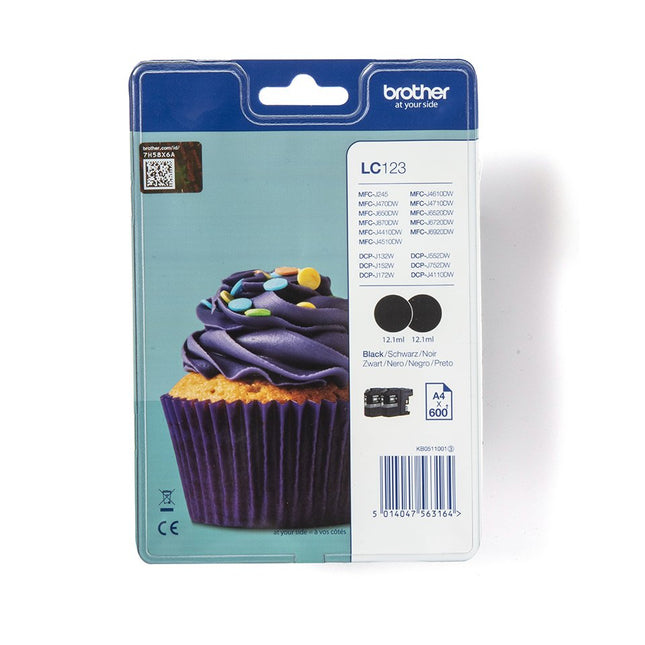 Brother Tinta Lc-123bkbp2dr Mfc-J4510dw