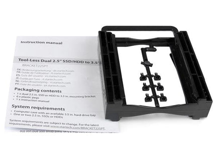 Startech Adaptador Para 2  Hdd/Ssd 2.5" En Bahia De 3.5\1 Sin Herramientas  Bracket225pt