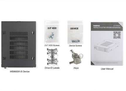 Icy Dock Mb993sk-B Panel Bahía Disco Duro Panel De Instalación Negro