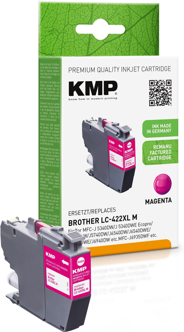 Tinta Kmp Brother Mfc-J5340dw Lc422xlm Magenta 1500s. 20ml Remanufactured