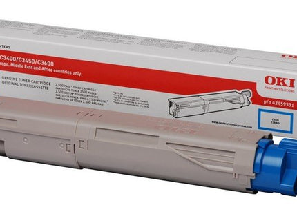 Oki Toner C3300 / C3400 / C3450 / C3600 2.500 Pag. Cyan